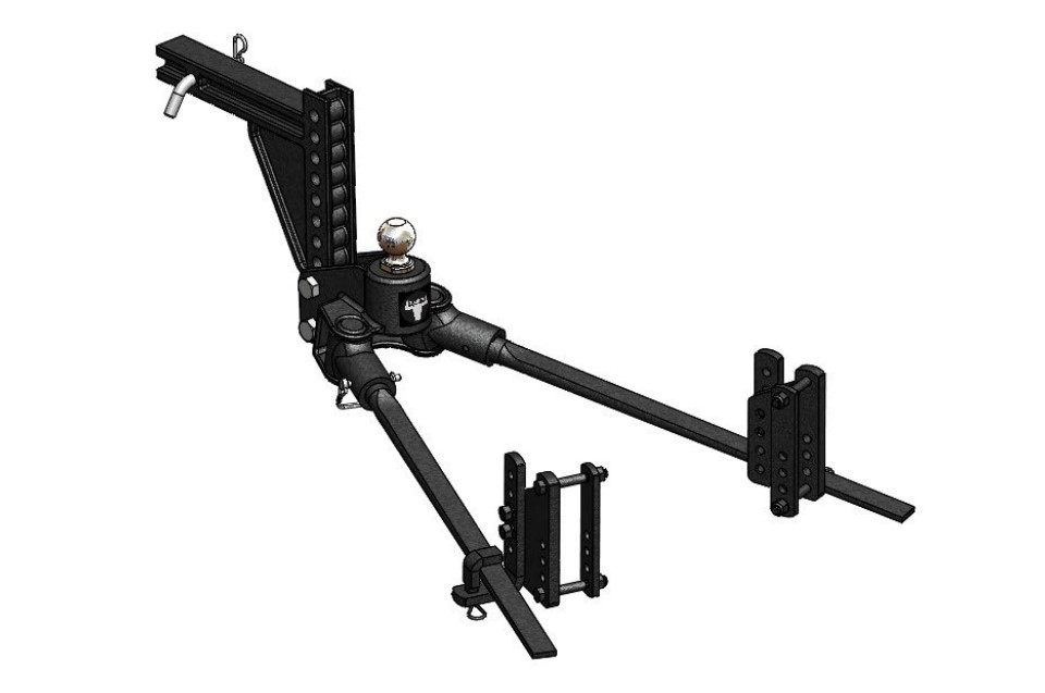 Blue Ox TrackPro Standard Coupler Hitch Head Weight Distribution with 11 Hole Shank - 800 lb. Tongue Weight, 2-5/16