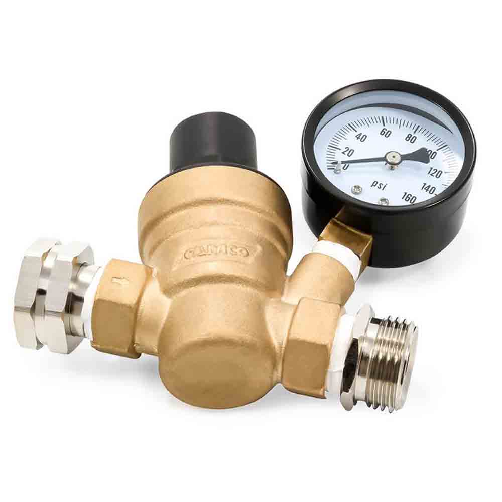 Adjustable RV/Marine Brass Water Pressure Regulator