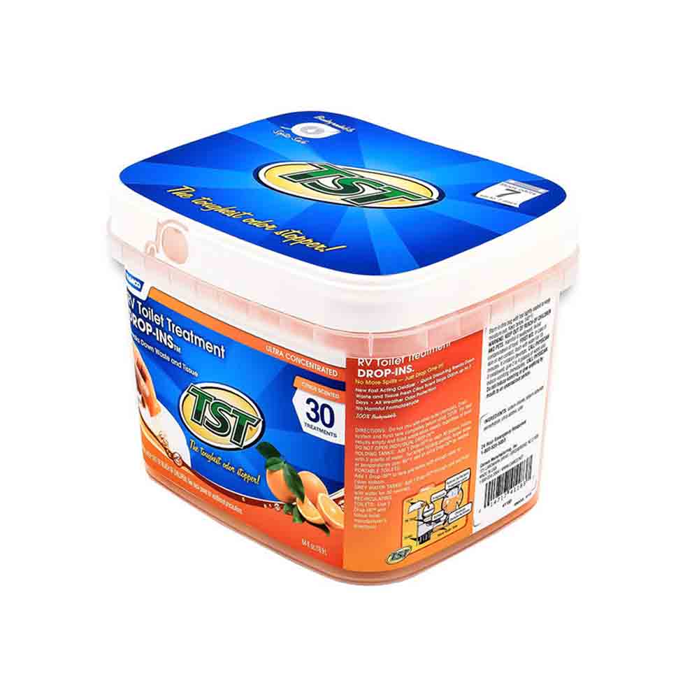 TST MAX Marine/RV Toilet Treatment Drop-ins - Long-Lasting Citrus Scent - 30 per Bucket