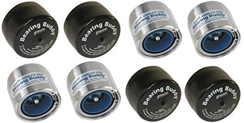 Bearing Buddy (4) 1.980 Boat Trailer Genuine Stainless Steel with Protective Bra & Auto Check Wheel Center Caps 1980A-SS 42204 (2 Pairs)
