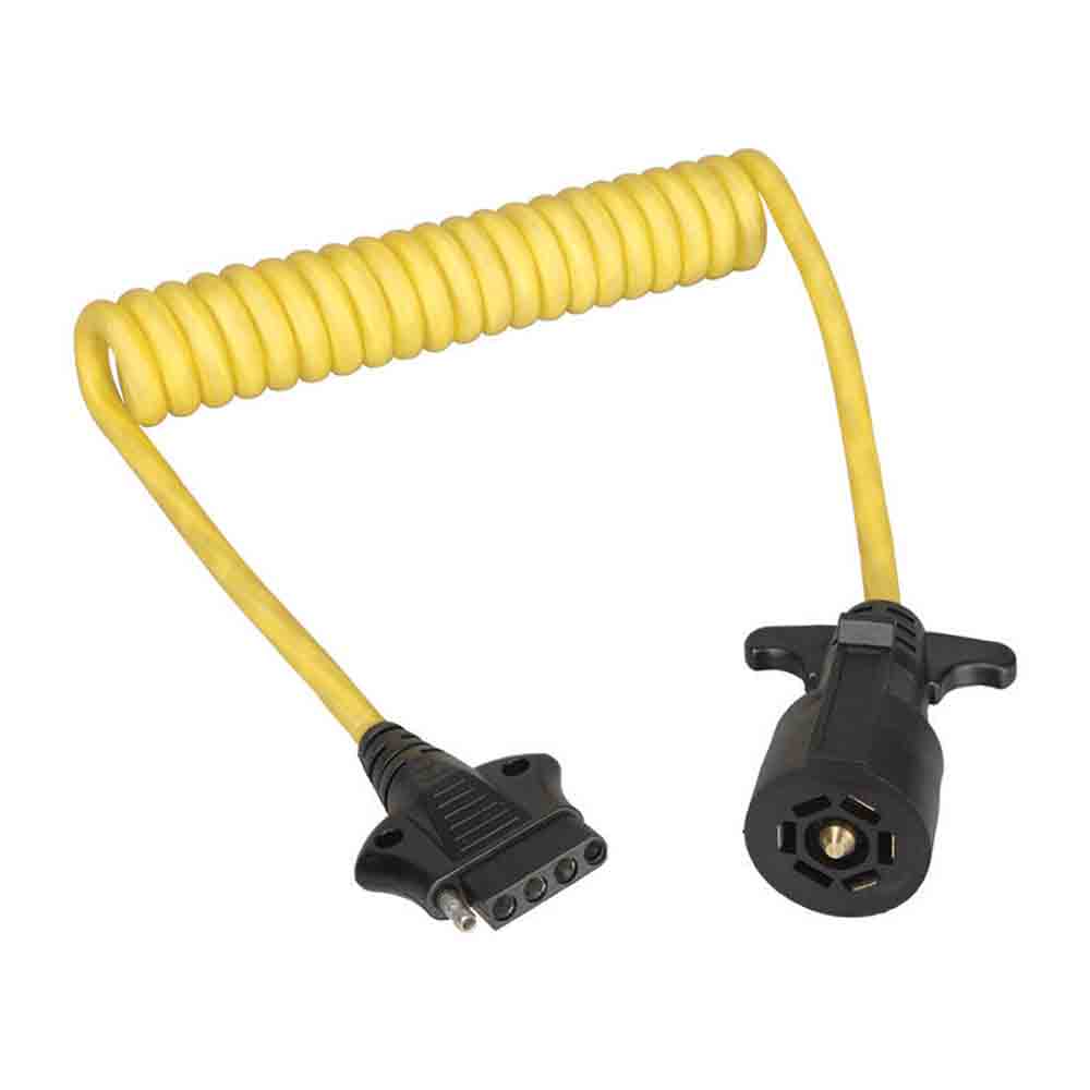 7-Way To 5-Flat 4 Foot Coiled Adapter
