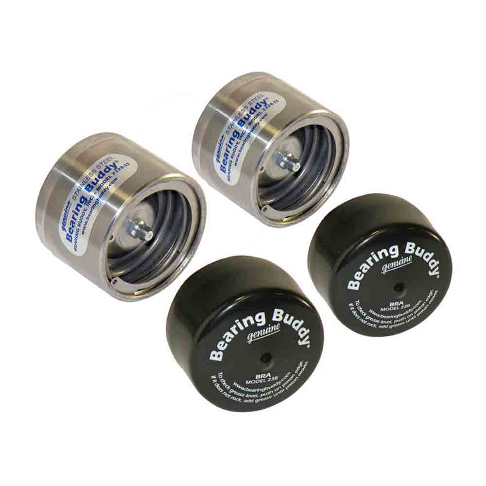Bearing Buddy Stainless Steel Bearing Protectors with Bras - Pair - 2.328