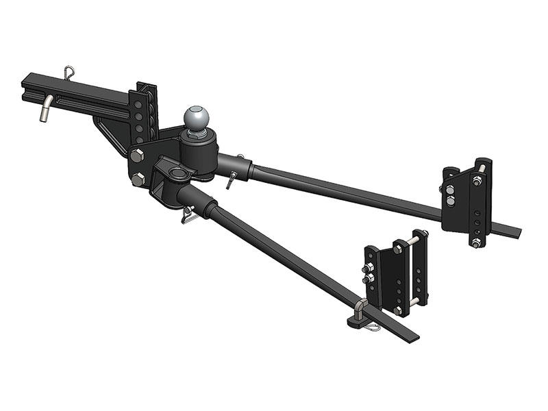 BXW1053 TrackPro Weight Distribution Hitch for Trailers with Underslung Couplers 7 Hole Shank, 1000 lbs Tongue, 10000 lbs Towing, 2 Receiver