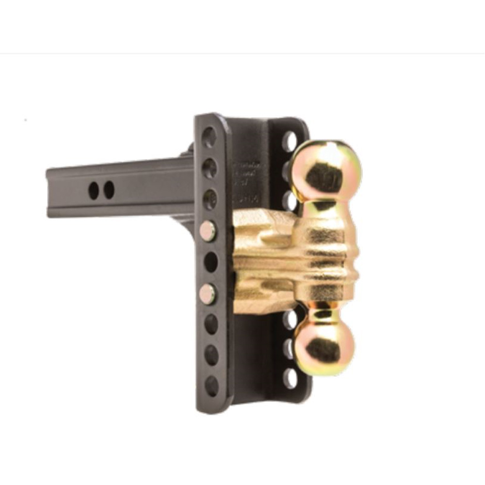 Blue Ox Adjustable Dual Ball Mount fits 2 Inch Receiver, 6 Inch Drop/Rise, 2 Inch & 2-5/16 Inch Ball, 14K Tow Capacity