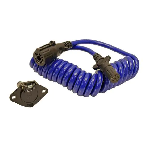 Blue Ox BX88206, 7 to 6 Way Coiled Electrical Cable Extension