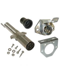 7-Way Round Pin Trailer End & Vehicle End Socket Kit