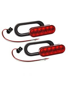 Buyers 6 Inch L.E.D. Oval Stop/Turn/Tail Lights (RLC-5626156-KR) with Grommets and Plugs