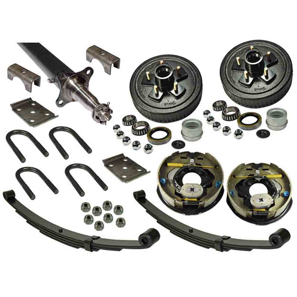 3,500 lb. Straight Axle Assembly with Electric Brakes & 5-Bolt on 4-1/2 Inch Hub/Drums - 86 Inch Hub Face