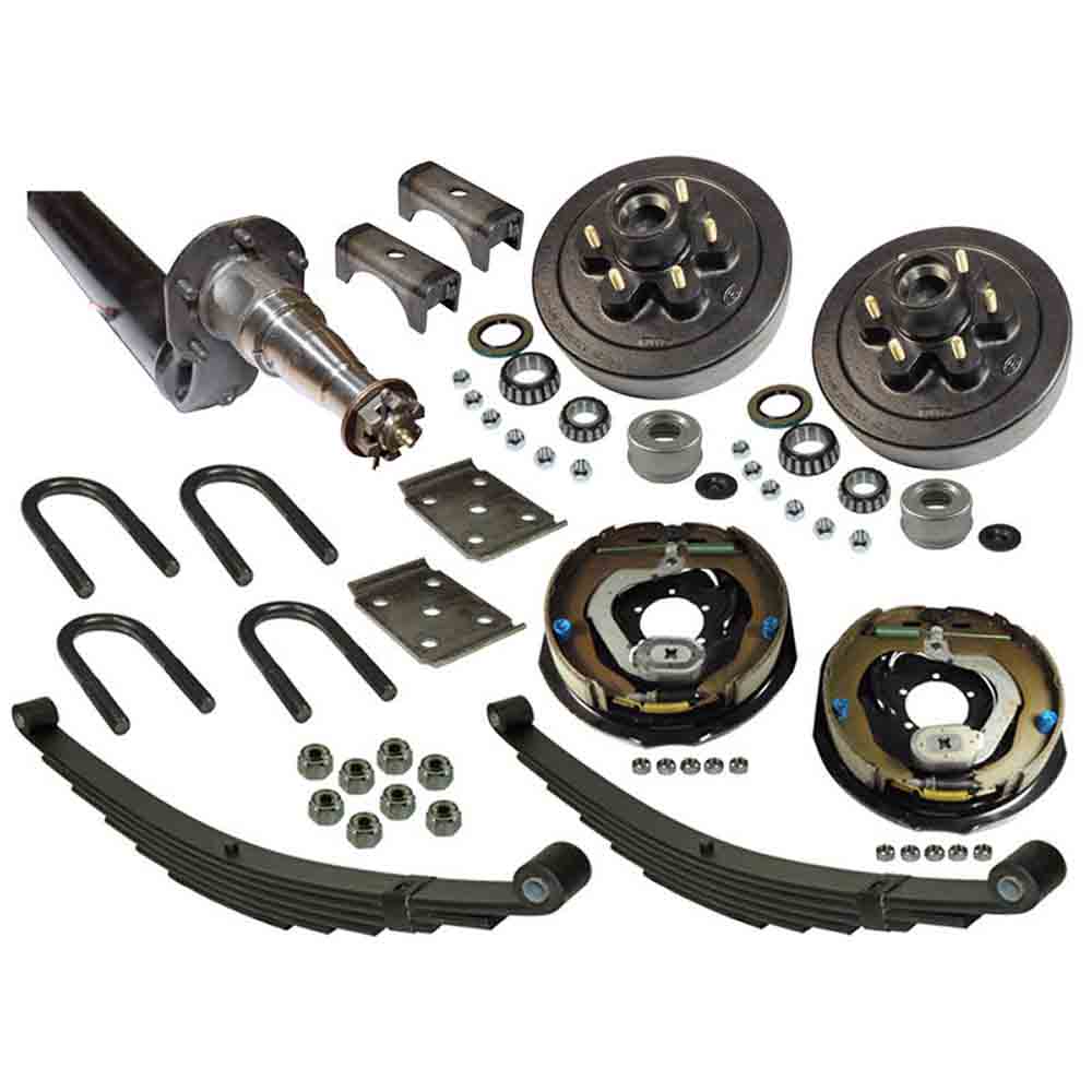 6,000 lb. Drop Axle Assembly with Electric Brakes & 6-Bolt on 5-1/2 Hub/Drums - 89-1/2 Inch Hub Face
