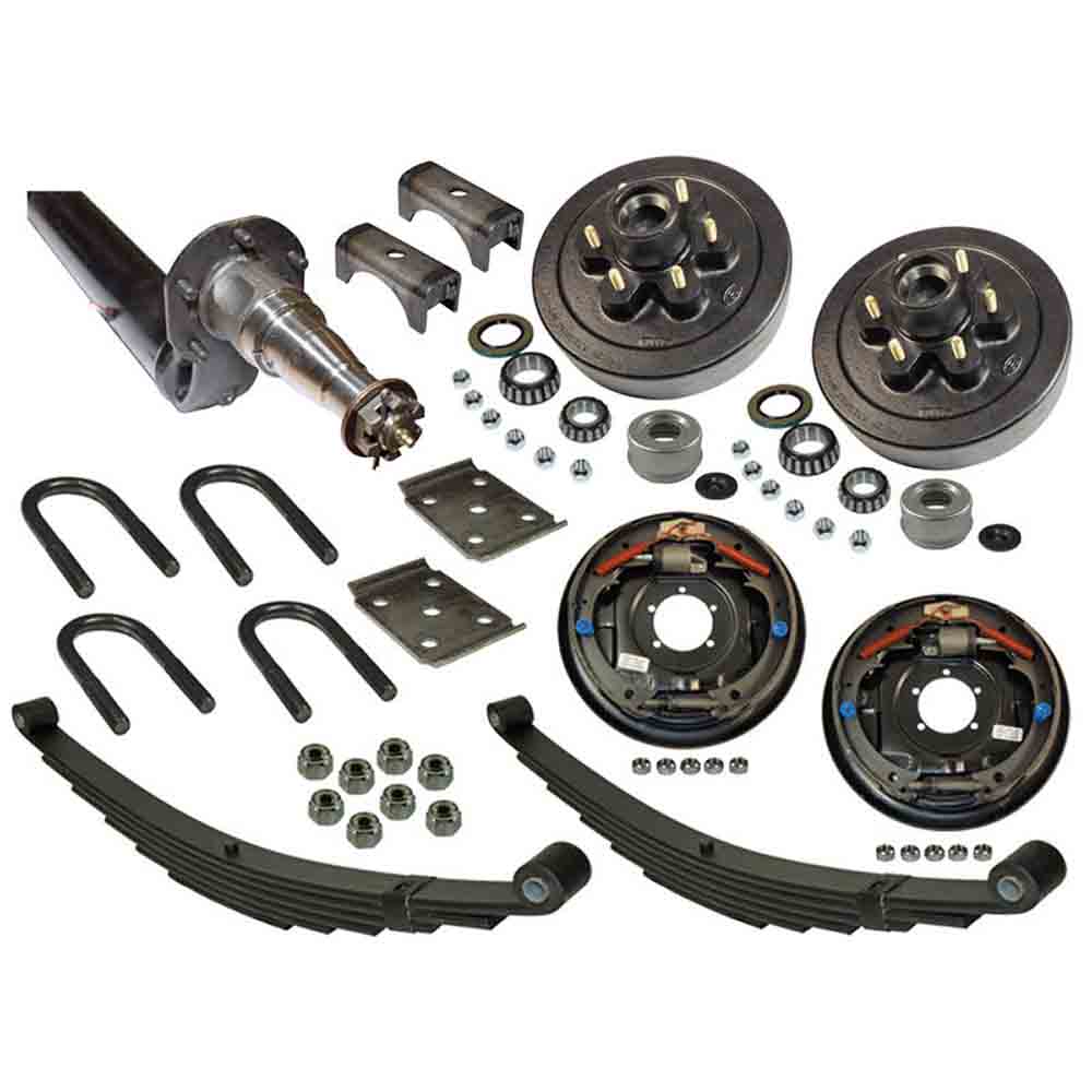 5,200 lb. Drop Axle Assembly with Hydraulic Brakes & 6-Bolt on 5-1/2 Hub/Drums - 89-1/2 Inch Hub Face