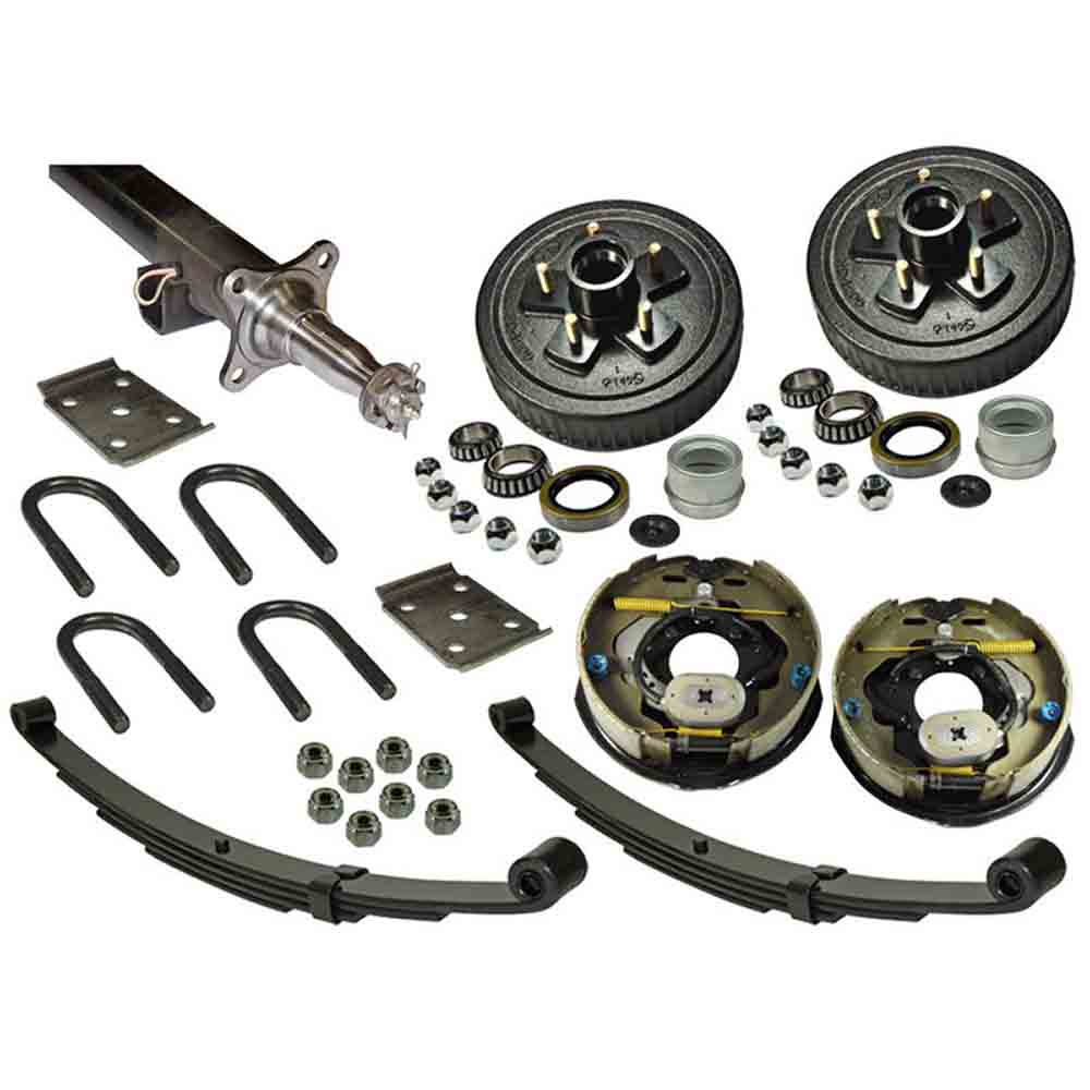 3,500 lb. Straight Axle Assembly with Electric Brakes & 5-Bolt on 4-1/2 Inch Hub/Drums - 86 Inch Hub Face