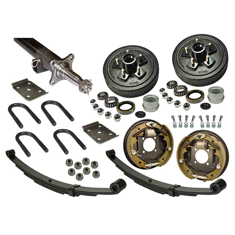 3,500 lb. Straight Axle Assembly with Hydraulic Brakes & 5-Bolt on 4-1/2 Inch Hub/Drums - 62 Inch Hub Face