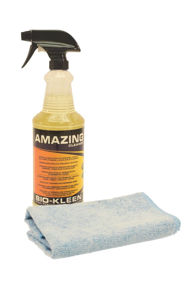 Bio-Kleen Amazing Cleaner - Biodegradable Vinyl, Leather, Fabric & Rubber Cleaner - with Microfiber Towel