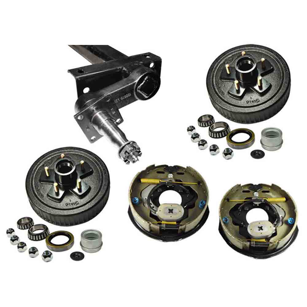 3,500 lb. Torsional Axle Assembly with Electric Brakes & 5-Bolt on 4-1/2 Inch Hub/Drums