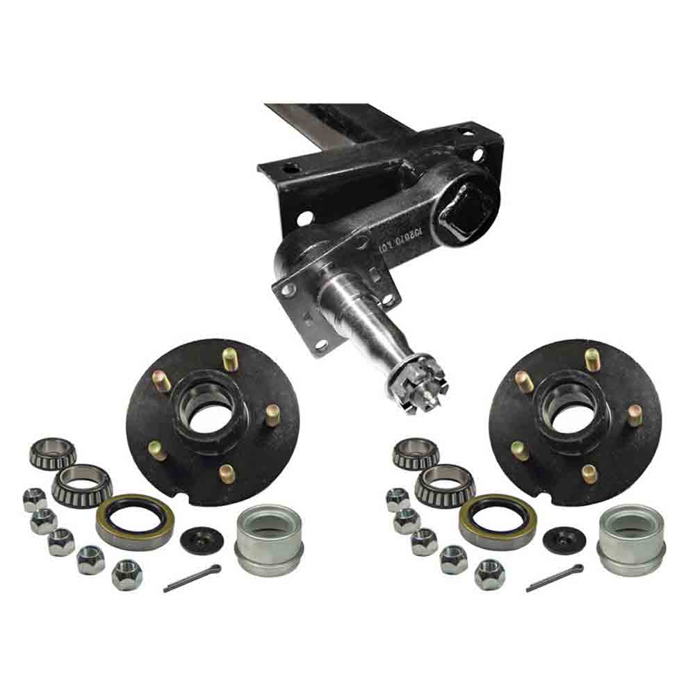 3,500 lb. Torsional Axle Assembly with Brake Flanges & 5-Bolt on 4-1/2 Inch Hubs